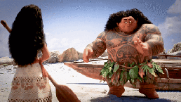 Disney's Moana charcter Maui singing You're Welcome