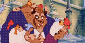 Disney's Beauty and The Beast character The Beast with birds